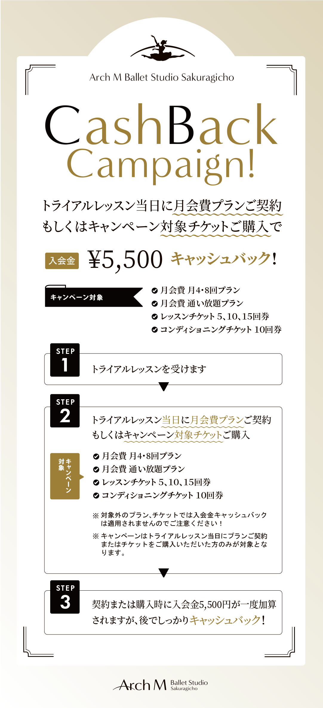 キャッシュバックキャンペーンのお知らせ